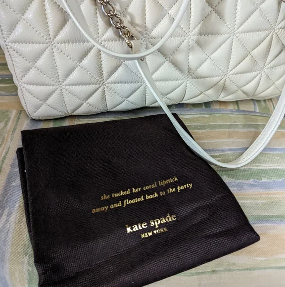 Kate Spade NY Sedgewick Place Phoebe Shoulder Bag Purse Quilted Cream Ivory - Picture 2 of 15